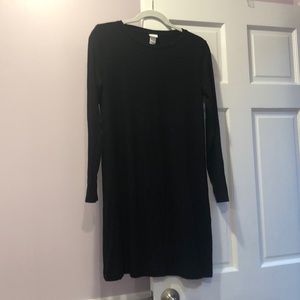 H&M Black Ribbed Basic Dress